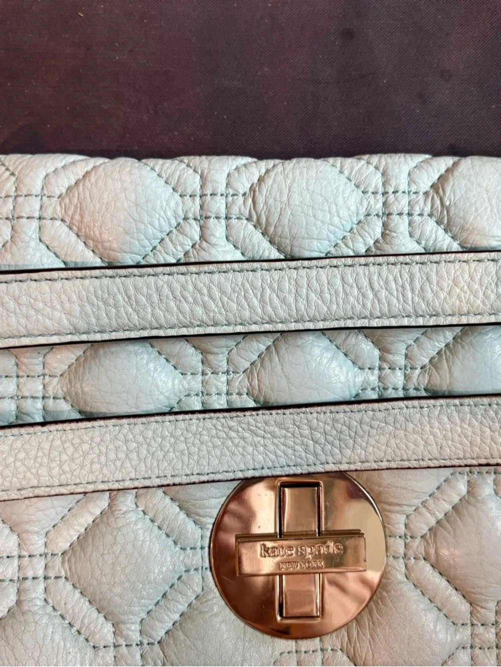 NWOT Kate Spade Emerson Place Vivenna Quilted Leather Shoulder Bag - Silver HW - Picture 7 of 16